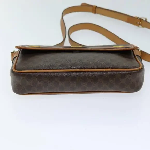 CELINE Macadam Canvas Shoulder Bag Pvc Brown